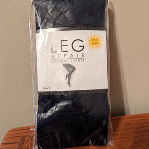 Leg Affair Ladies Opaque Tights Navy One Size Fits 4'10"-5'9" (100-165 lbs) NEW